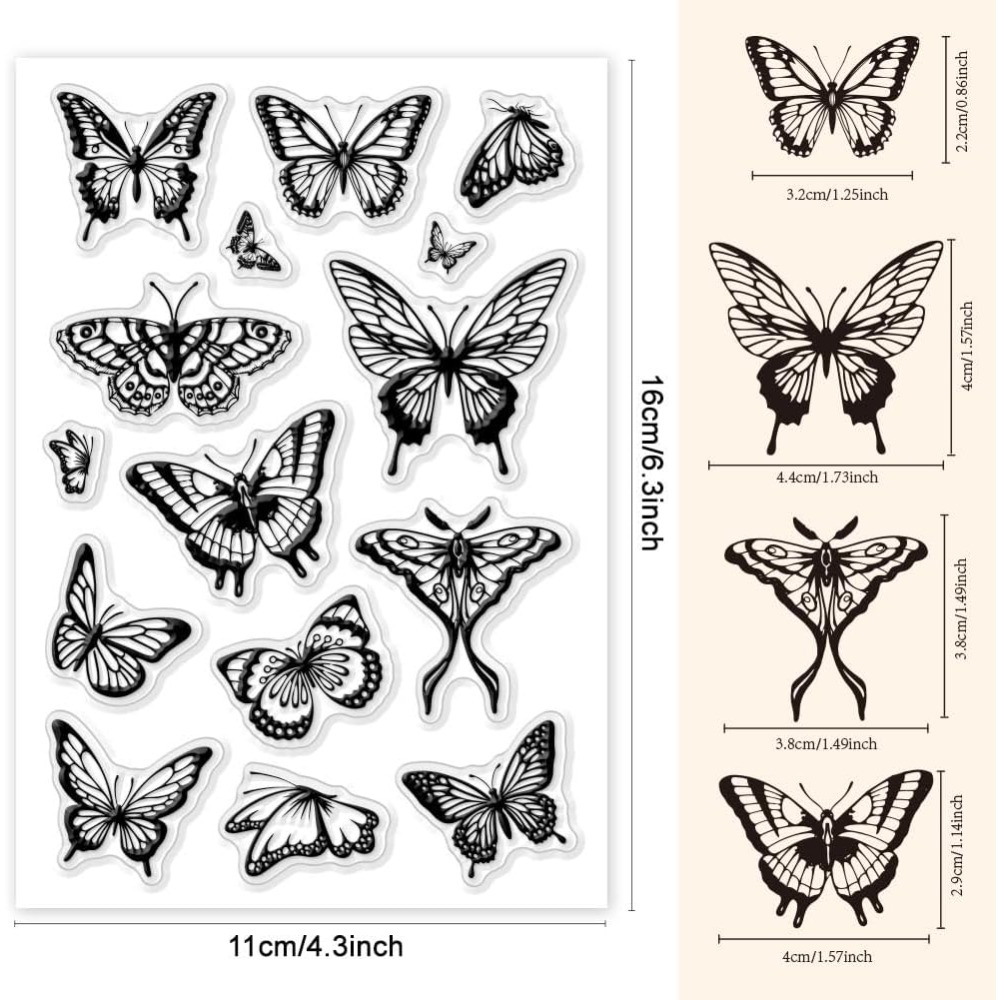Butterfly Rubber Sheet - 1 лист, прозрачный штамп для изготовления